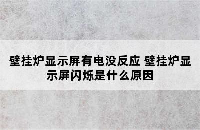 壁挂炉显示屏有电没反应 壁挂炉显示屏闪烁是什么原因